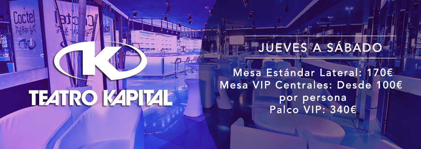 Mesas VIP Teatro Kapital 