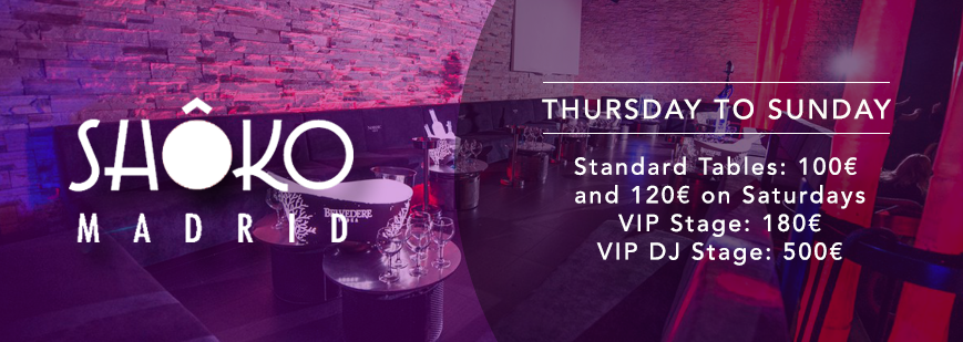 VIP table booking Shoko Madrid